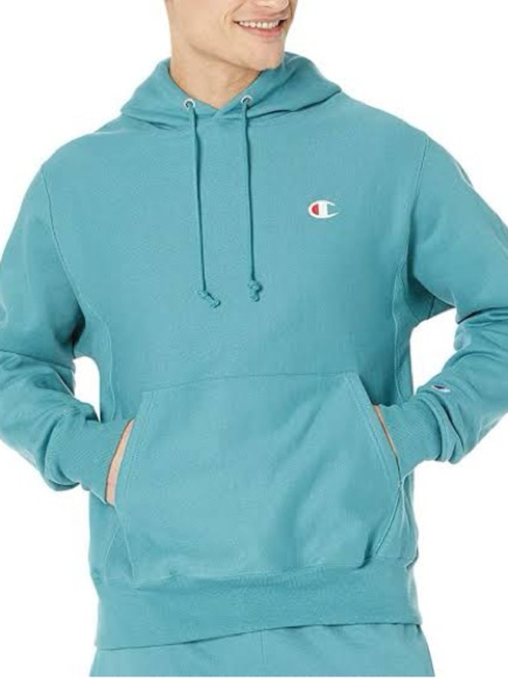 Champion Teal Blue Pullover Hoodie - Men's